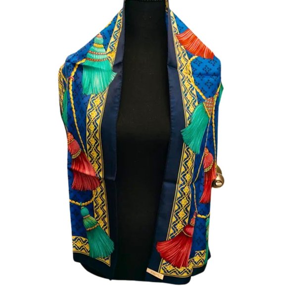 Vintage Avon 1980s Scarf Made in Italy Excusively for Avon Rectangle 11" x 54" - Picture 5 of 10